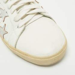 Saint Laurent White Leather Star Court Classic California Sneakers Size 40