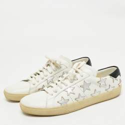 Saint Laurent White Leather Star Court Classic California Sneakers Size 40