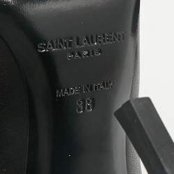 Saint Laurent Black Leather Opyum Pointed Toe Pumps Size 38