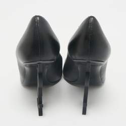 Saint Laurent Black Leather Opyum Pointed Toe Pumps Size 38