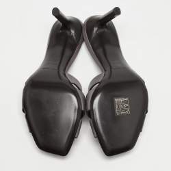 Saint Laurent Mauve Leather Tribute Slide Sandals Size 37
