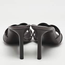Saint Laurent Mauve Leather Tribute Slide Sandals Size 37