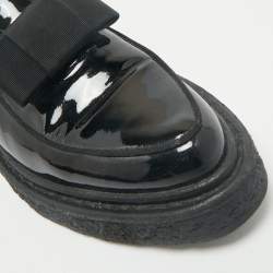 Saint Laurent Black Patent Leather Penny Loafers Size 35.5