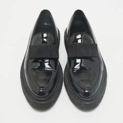 Saint Laurent Black Patent Leather Penny Loafers Size 35.5