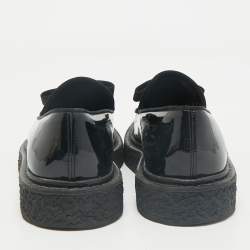 Saint Laurent Black Patent Leather Penny Loafers Size 35.5