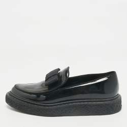 Saint Laurent Black Patent Leather Penny Loafers Size 35.5