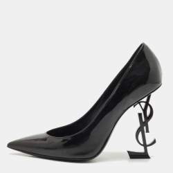 Saint Laurent Black Patent Leather Opyum Pumps Size 37