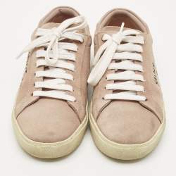 Saint Laurent Dusty Pink Suede Court Classic Low Top Sneakers Size 37