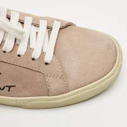 Saint Laurent Dusty Pink Suede Court Classic Low Top Sneakers Size 37
