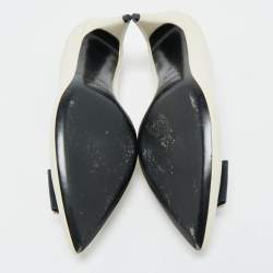 Saint Laurent Cream Leather Anais YSL Bow Pumps Size 40