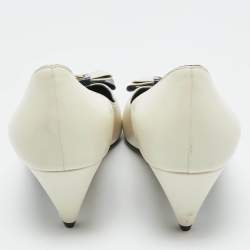 Saint Laurent Cream Leather Anais YSL Bow Pumps Size 40