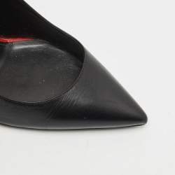 Saint Laurent Black Leather Anja Pointed Toe Pumps Size 39.5