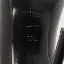 Saint Laurent Black Leather Anja Pointed Toe Pumps Size 39.5
