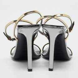 Saint Laurent Gold Leather Pam Sandals Size 36.5