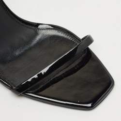 Pre Owned Saint Laurent Black Patent Leather Opyum Sandals Size 40
