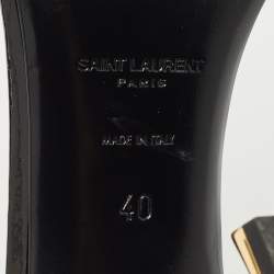 Pre Owned Saint Laurent Black Patent Leather Opyum Sandals Size 40