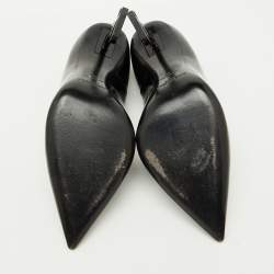 Saint Laurent Black Patent Leather Opyum Pointed Toe Pumps Size 41