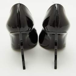 Saint Laurent Black Patent Leather Opyum Pointed Toe Pumps Size 41