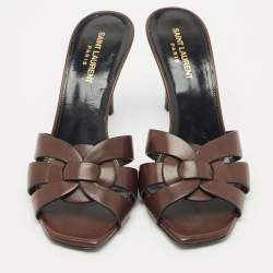 مملوكة مسبقًا صندل سان لوران تريبيوت جلد موف مقاس 37