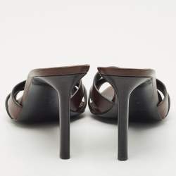 مملوكة مسبقًا صندل سان لوران تريبيوت جلد موف مقاس 37