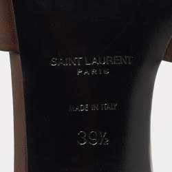 مملوكة مسبقًا صندل سان لوران تريبيوت جلد موف مقاس 37