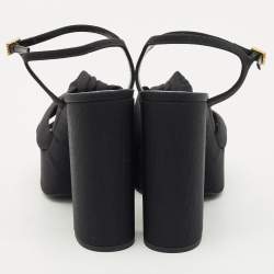 Saint Laurent  Black Canvas Candy Platform Sandals Size 40