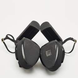 Saint Laurent  Black Canvas Candy Platform Sandals Size 40