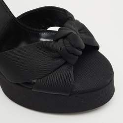 Saint Laurent  Black Canvas Candy Platform Sandals Size 40