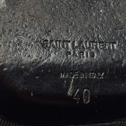 Saint Laurent  Black Canvas Candy Platform Sandals Size 40