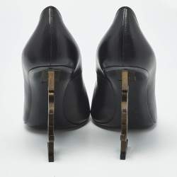 Pre Owned Saint Laurent Black Leather Opyum Pumps Size 41