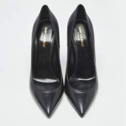 Pre Owned Saint Laurent Black Leather Opyum Pumps Size 41