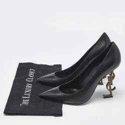 Pre Owned Saint Laurent Black Leather Opyum Pumps Size 41