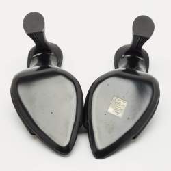 Pre Owned Saint Laurent Black Satin Romy Slide Sandals Size 40