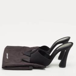 Pre Owned Saint Laurent Black Satin Romy Slide Sandals Size 40