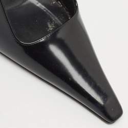 Pre Owned Saint Laurent Black Leather Lee Slingback Pumps Size 39
