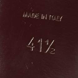 Pre Owned Saint Laurent Burgundy Patent Leather Tribute Platform Ankle Strap Sandals Size 41.5