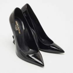 مملوكة مسبقًا Saint Laurent Black Patent Leather Opyum Pointed Toe Pumps Size 38.5