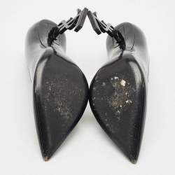 مملوكة مسبقًا Saint Laurent Black Patent Leather Opyum Pointed Toe Pumps Size 38.5