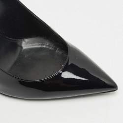 مملوكة مسبقًا Saint Laurent Black Patent Leather Opyum Pointed Toe Pumps Size 38.5