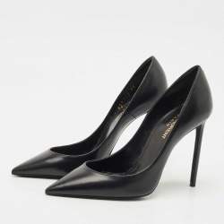 Pre Owned Saint Laurent Black Leather Anja Pumps Size 34