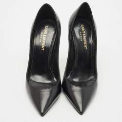 Pre Owned Saint Laurent Black Leather Anja Pumps Size 34