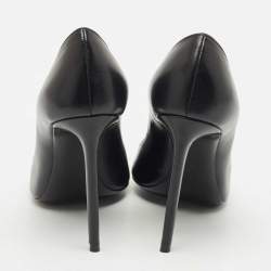 Pre Owned Saint Laurent Black Leather Anja Pumps Size 34