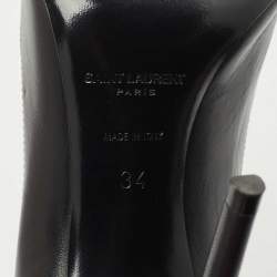 Pre Owned Saint Laurent Black Leather Anja Pumps Size 34