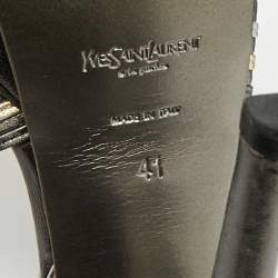 Pre Owned Saint Laurent Metallic Leather Tribute Sandals Size 41