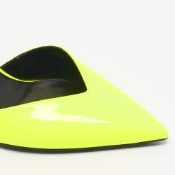 Pre Owned Saint Laurent Lime Green Patent Leather Anja Ankle Strap Pumps Size 39