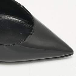 Pre Owned Saint Laurent Black Patent Leather Opyum Slingback Pumps Size 37