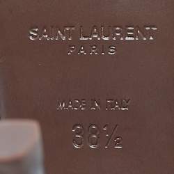 Pre Owned Saint Laurent Brown Leather Majorelle Lace Up Pumps Size 38.5