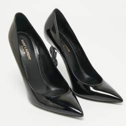 Pre Owned Saint Laurent Black Patent Leather Opyum Pumps Size 41.5