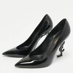 Pre Owned Saint Laurent Black Patent Leather Opyum Pumps Size 41.5
