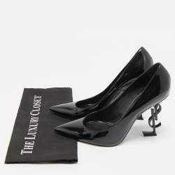 Pre Owned Saint Laurent Black Patent Leather Opyum Pumps Size 41.5